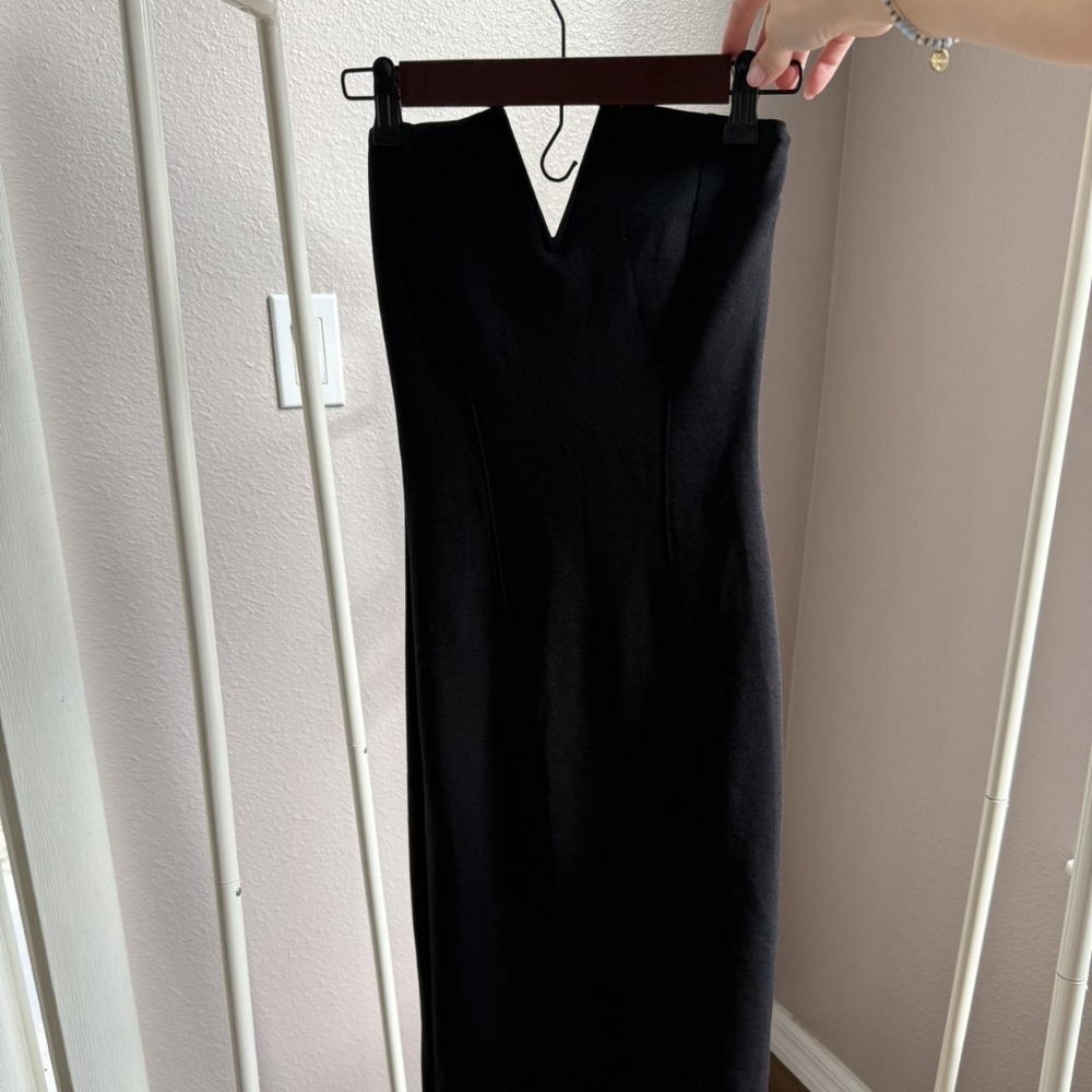 Zara Black Strapless Midi Dress